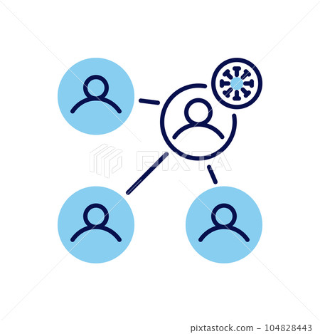 Virus transmission related vector icon Virus transmission related vector icon 104828443