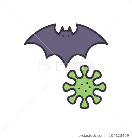 Bat carrier of coronavirus vector icon Bat carrier of coronavirus vector icon 104828499
