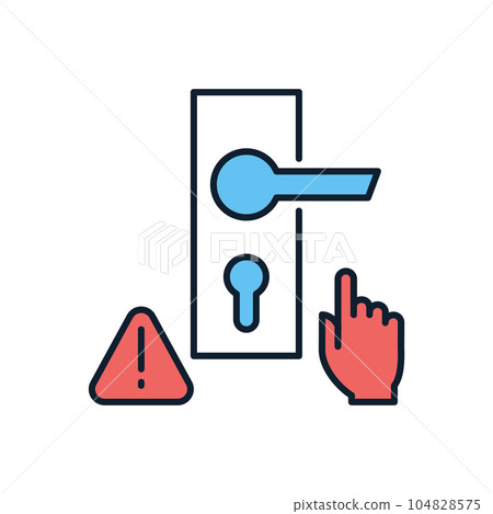 Do not touch door handle related vector icon Do not touch door handle related vector icon 104828575