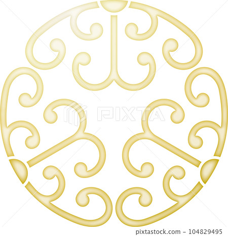 Family crest three-piece warabi [gold] 104829495