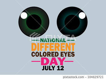 National Different Colored Eyes Day Vector illustration 104829721