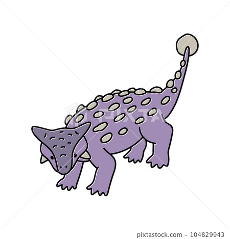 Ankylosaurus and Yurukawa dinosaur illustration Ankylosaurus and Yurukawa dinosaur illustration 104829943