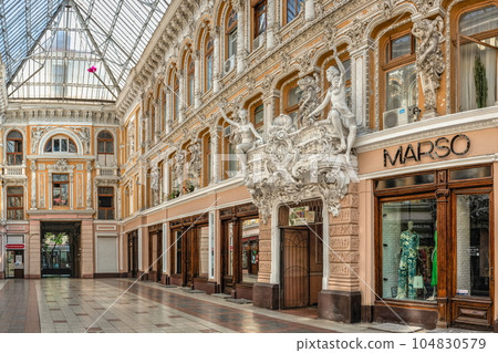 Interior courtyard of the historical building Passage in Odessa, Ukraine Interior courtyard of the historical building Passage in Odessa, Ukraine 104830579