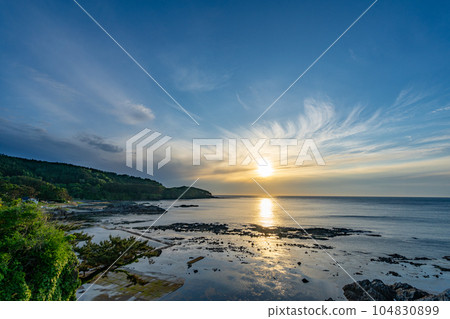 Okazaki Sunset Observatory Aomori West Coast Okazaki Beach Sunset 104830899
