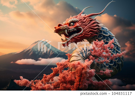 龍與富士山 104831117