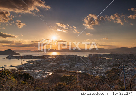 Sunset over Hiroshima city seen from Mt. Kogane Sunset over Hiroshima city seen from Mt. Kogane 104831274