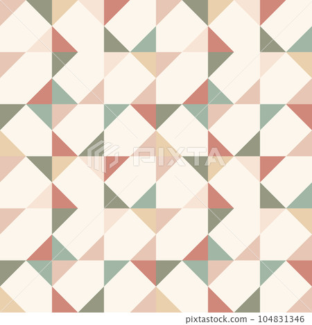 Seamless pattern with random geometric tiles in dull colors Seamless pattern with random geometric tiles in dull colors 104831346