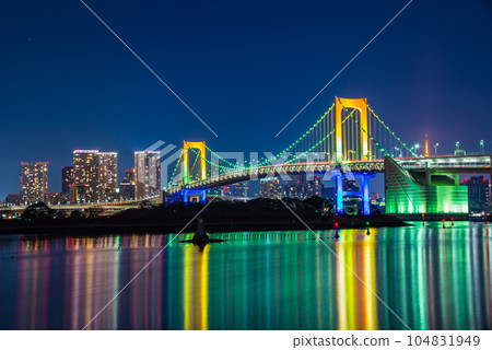Special illumination night view of Rainbow Bridge Special illumination night view of Rainbow Bridge 104831949