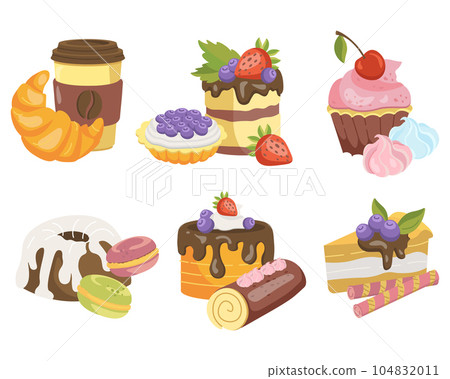 vector illustration of a set of sweets confectionery 104832011