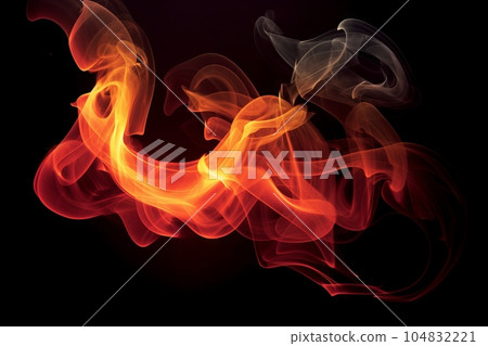 Red fiery smoke: AI works 104832221