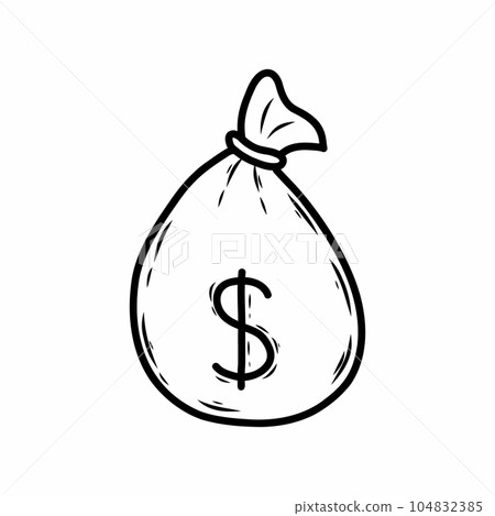 Bag of money. Vector doodle illustration. Icon. 104832385
