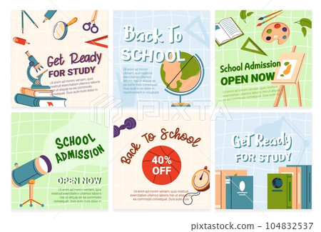 Social media post set for back to school sale 104832537