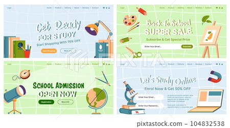 Web banner set for school admission advertising 104832538