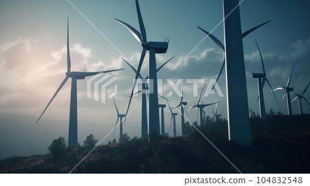 Image of wind turbines and wind power generation 104832548