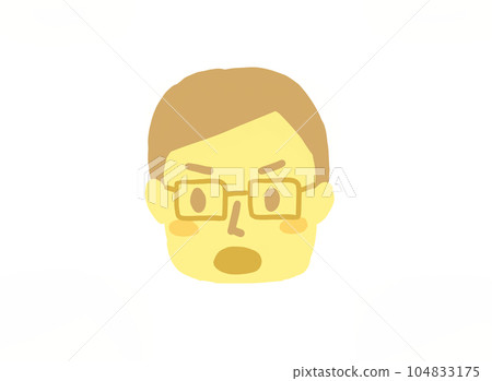 戴眼鏡的男人面部表情圖 戴眼鏡的男人面部表情圖 104833175