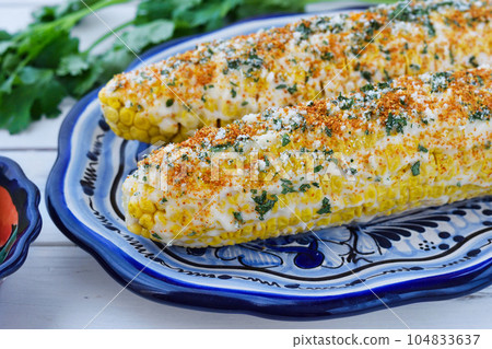 Mexican Cuisine Elote Mexicano 104833637