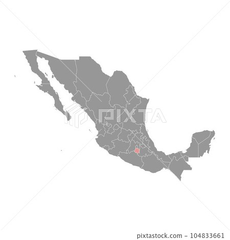 Morelos state map, administrative division of the country of Mexico. Vector illustration. Morelos state map, administrative division of the country of Mexico. Vector illustration. 104833661