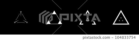 A vector collection of cyberpunk style triangle targets. 104833754