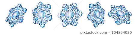 Snowflake Blue Ice Crystal Winter Symbol isolated 104834020
