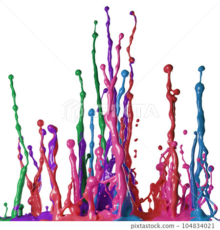 Colored paint splashes isolated on white background 104834021