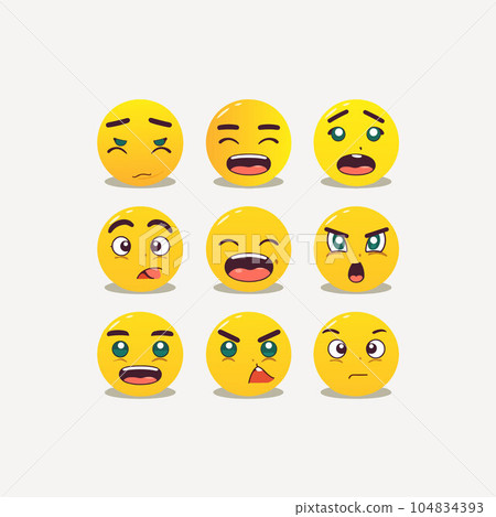 Smiles set of characters cute cartoons vector Smiles set of characters cute cartoons vector 104834393