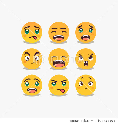 Yellow emoticons set funny smiley face vector Yellow emoticons set funny smiley face vector 104834394