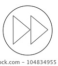 fast forward icon in round frame 104834955