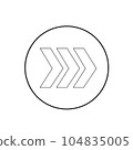 Circled three-line fast-forward mark 104835005
