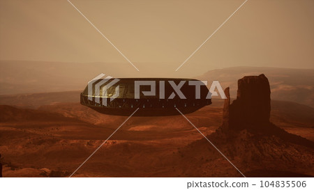 enigmatic spaceship hovering over the Arizona desert 104835506