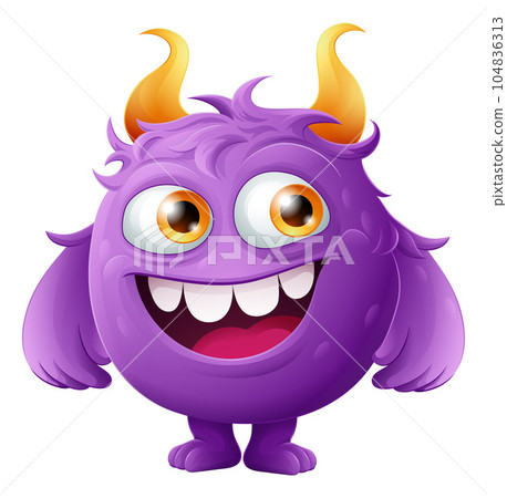 Monster Alien Cute Cartoon Funny Character Mascot 104836313