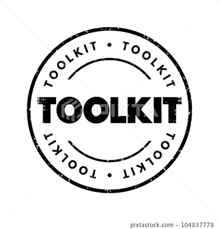 Toolkit text stamp, concept background Toolkit text stamp, concept background 104837778