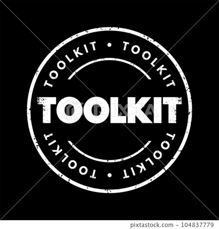 Toolkit text stamp, concept background Toolkit text stamp, concept background 104837779