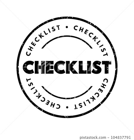Checklist text stamp, concept background 104837791