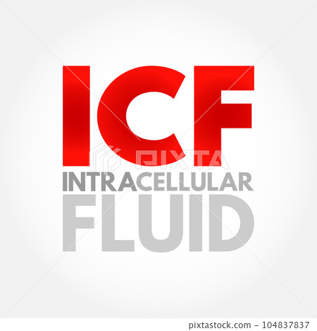 ICF Intracellular fluid is the fluid contained within cells, acronym text concept background ICF Intracellular fluid is the fluid contained within cells, acronym text concept background 104837837