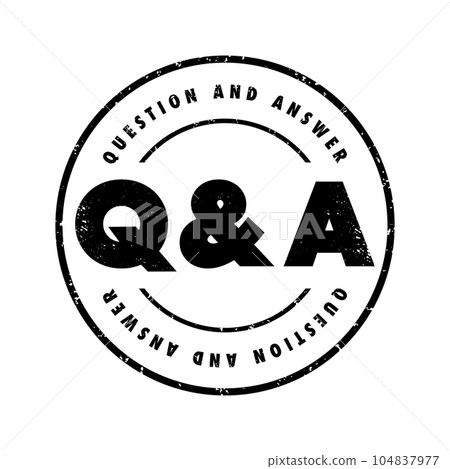 Q And A text stamp, concept background Q And A text stamp, concept background 104837977