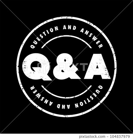 Q And A text stamp, concept background 104837979