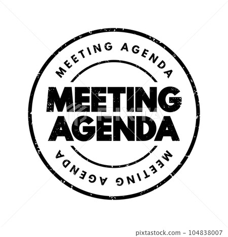 Meeting Agenda text stamp, concept background 104838007