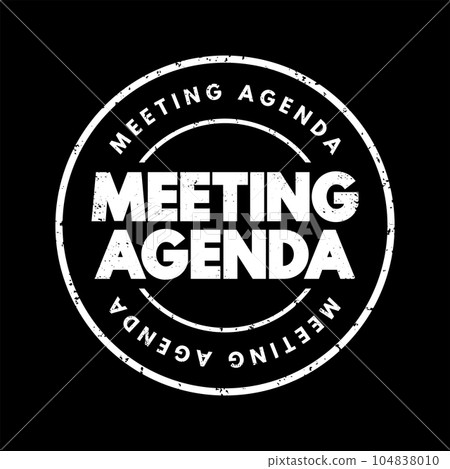 Meeting Agenda text stamp, concept background 104838010