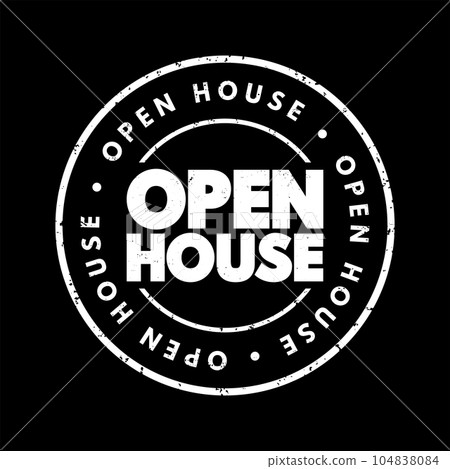 Open House text stamp, concept background 104838084