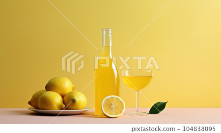 A refreshing Lemoncello cocktail garnished with lemon slices and mint leaves, capturing the essence of a sunny summer day. AI generated A refreshing Lemoncello cocktail garnished with lemon slices and mint leaves, capturing the essence of a sunny summer day. AI generated 104838095