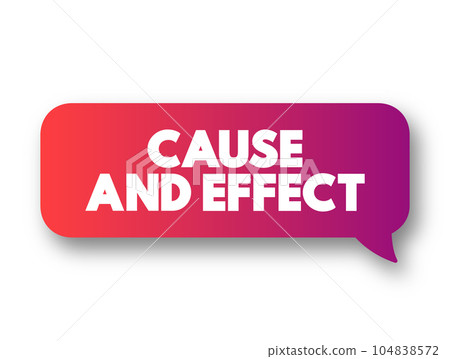 Cause and Effect - relationship between events or things, where one is the result of the other or others, text concept message bubble 104838572