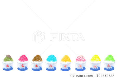 Various flavors of shaved ice illustration frame 104838782