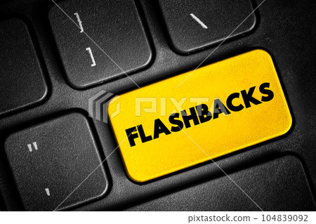 Flashbacks text button on keyboard, medical concept background 104839092