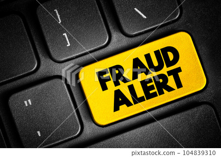 Fraud Alert text button on keyboard, concept background 104839310