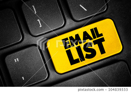 Email List - collection of email addresses, text button on keyboard 104839333