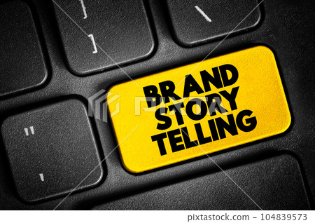 Brand Story Telling text button on keyboard, concept background 104839573