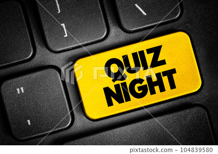 Quiz Night text button on keyboard, concept background 104839580