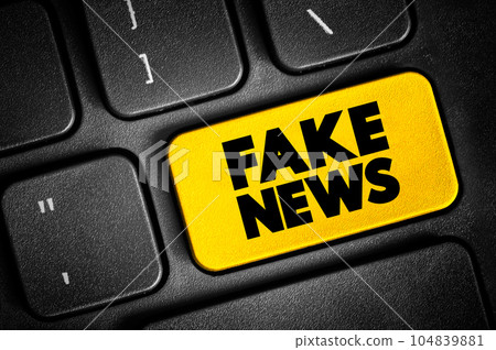 Fake News text button on keyboard, concept background 104839881