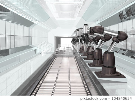 Industrial robot Production line Factory line Factory interior (3DCG image) Industrial robot Production line Factory line Factory interior (3DCG image) 104840634
