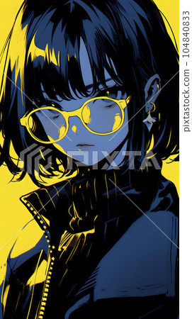 一個主要顏色是黃色的女人的動漫插圖(生成AI) 一個主要顏色是黃色的女人的動漫插圖(生成AI) 104840833